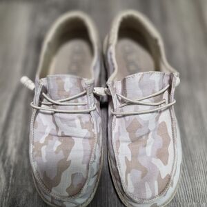 Hey Dude Womens Camouflage Slip-On Shoes